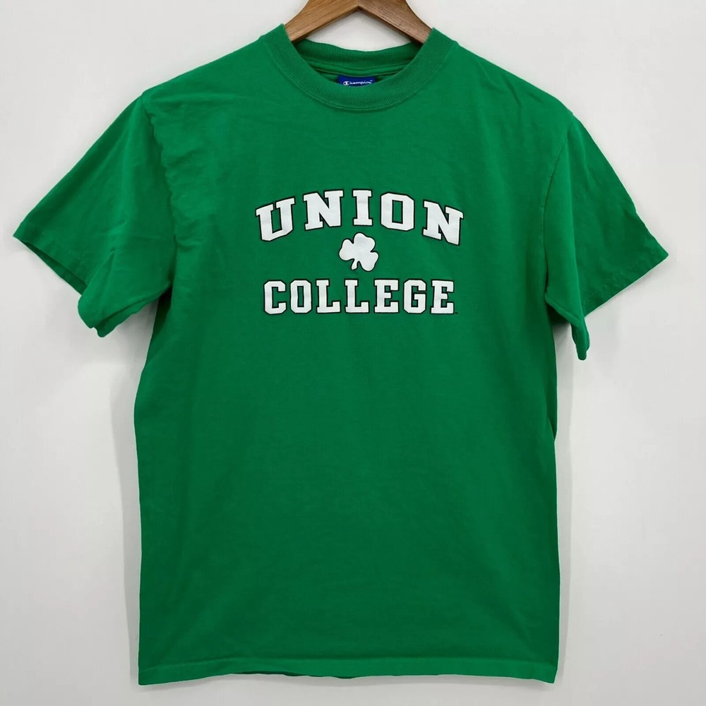 Champion Union College Green Graphic T-Shirt Adult Size Medium Short Sleeve